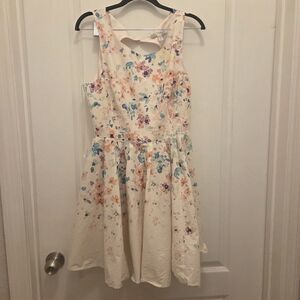 LC Lauren Conrad Watercolor print dress women's size 16 midi floral